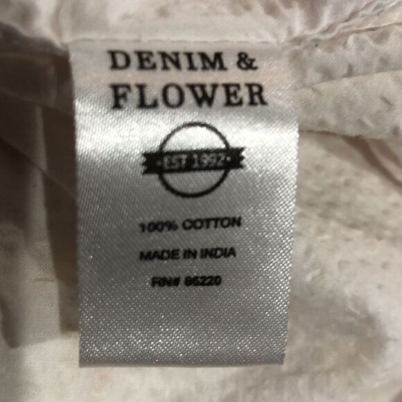 Denim & Flower Ricky Singh Cotton Flamingo Print Short Sleeve Button Up Sz. S - Picture 3 of 4